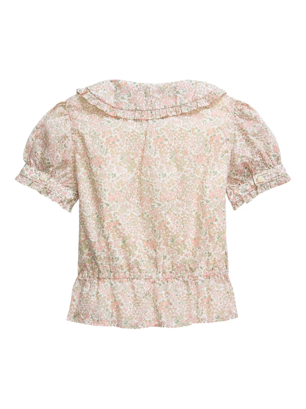 POLO RALPH LAUREN KIDS Shirt met bloemenprint en ruches Roze