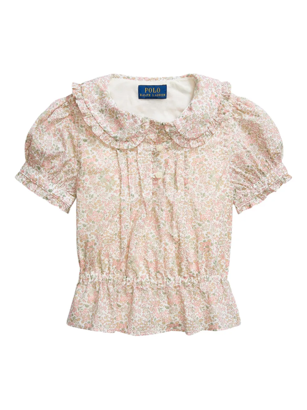 POLO RALPH LAUREN KIDS floral ruffled blouse Roze