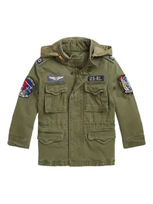 POLO RALPH LAUREN KIDS Ribbed two-tone Bomber Jacket | Blue