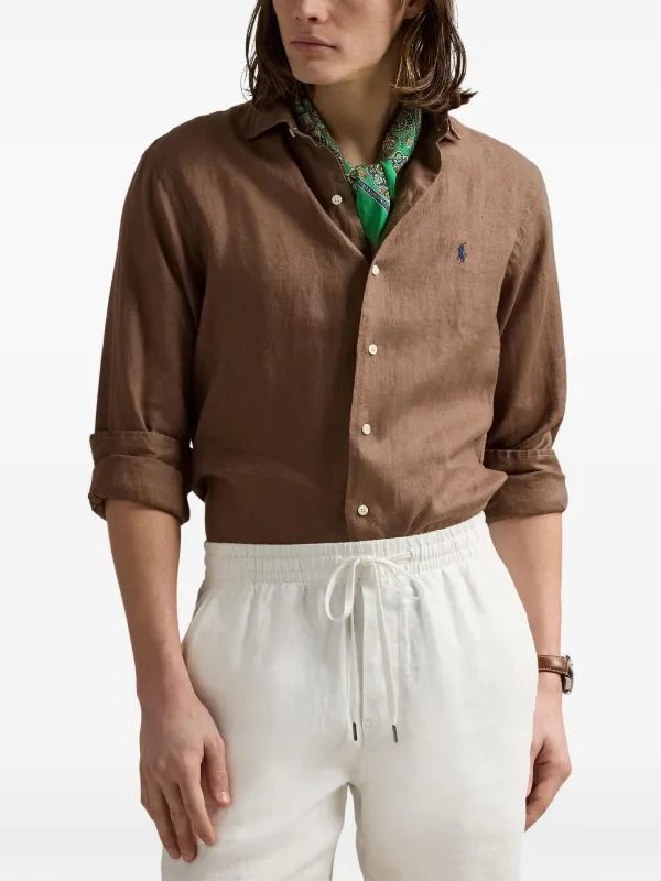 Polo Ralph Lauren リネンシャツ | ブラウン | FARFETCH JP