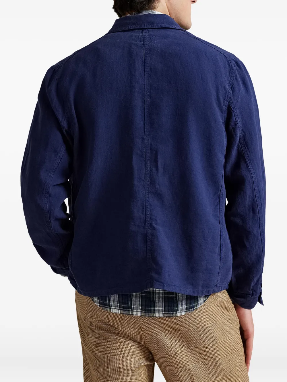 Polo Ralph Lauren linen shirt jacket Blauw