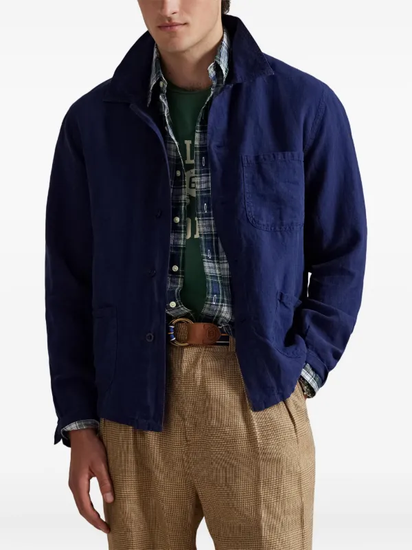 Polo Ralph Lauren リネン シャツジャケット | ブルー | FARFETCH JP