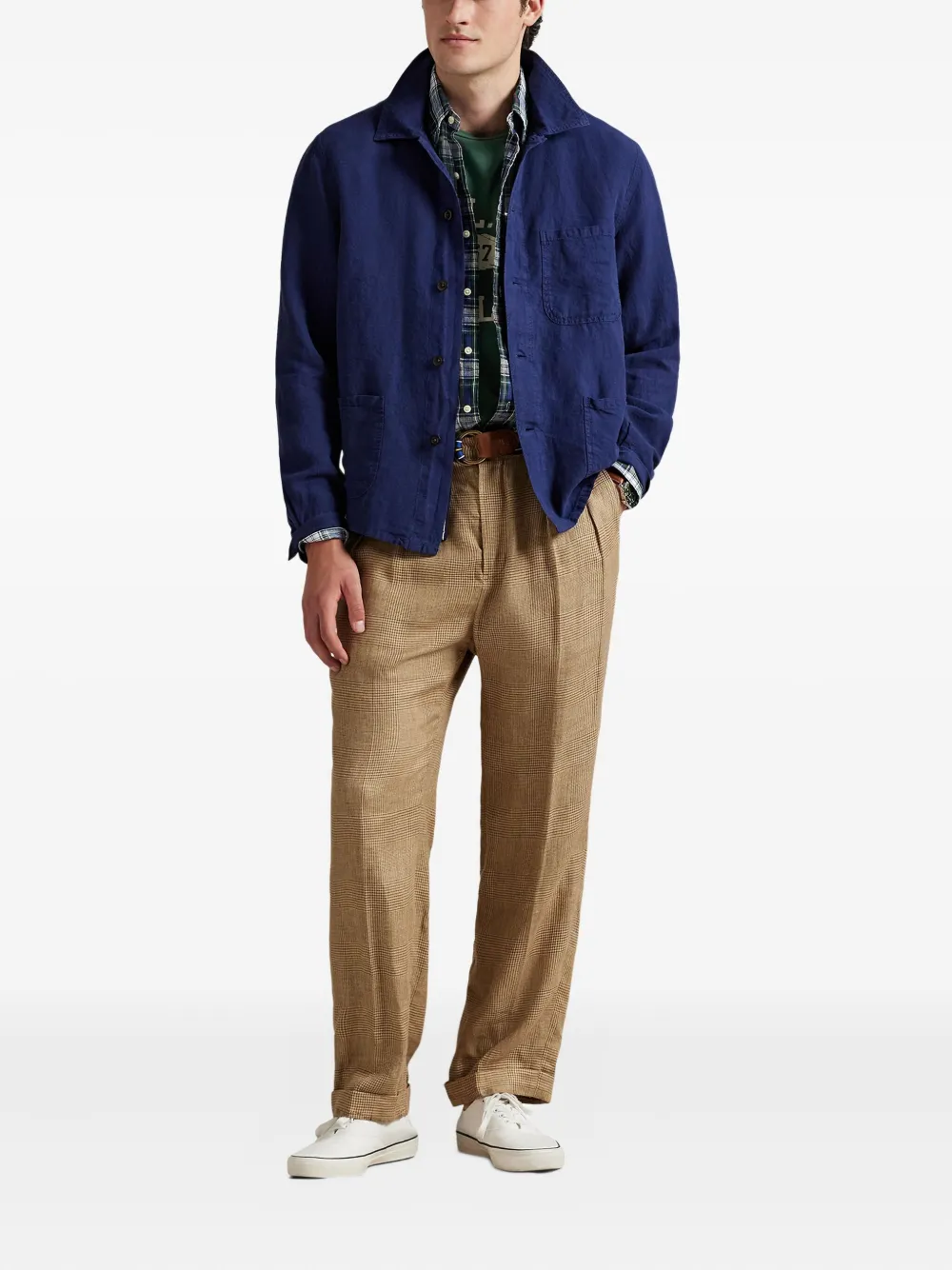 Polo Ralph Lauren linen shirt jacket Blauw
