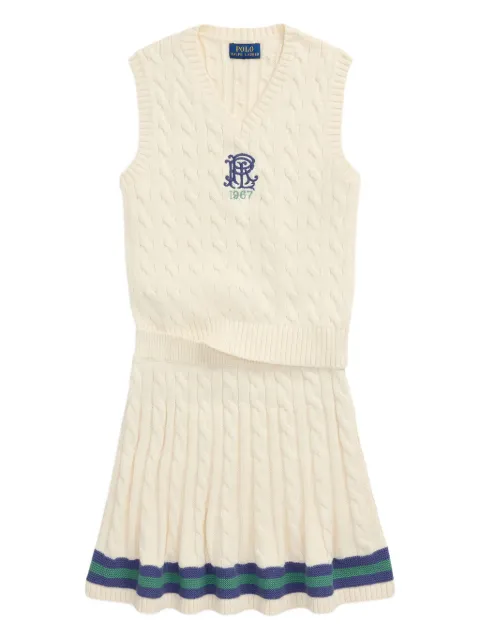 POLO RALPH LAUREN KIDS cable-knit vest and skirt
