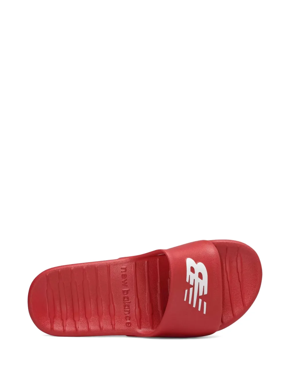 New Balance logo-embossed slides Rood