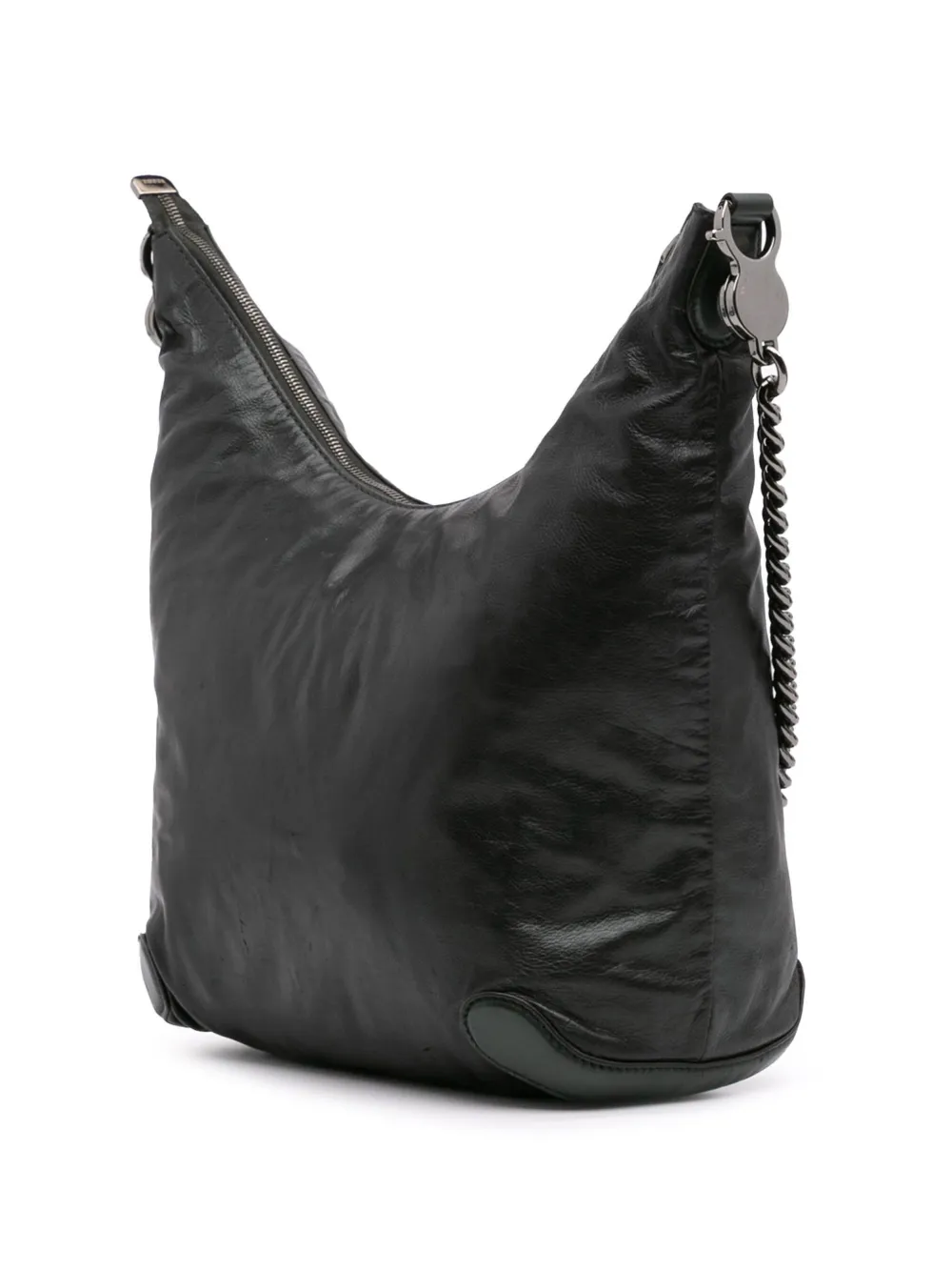 Pre-owned Gucci 2016-2024 Medium Leather Galaxy Chain Hobo Crossbody Bag