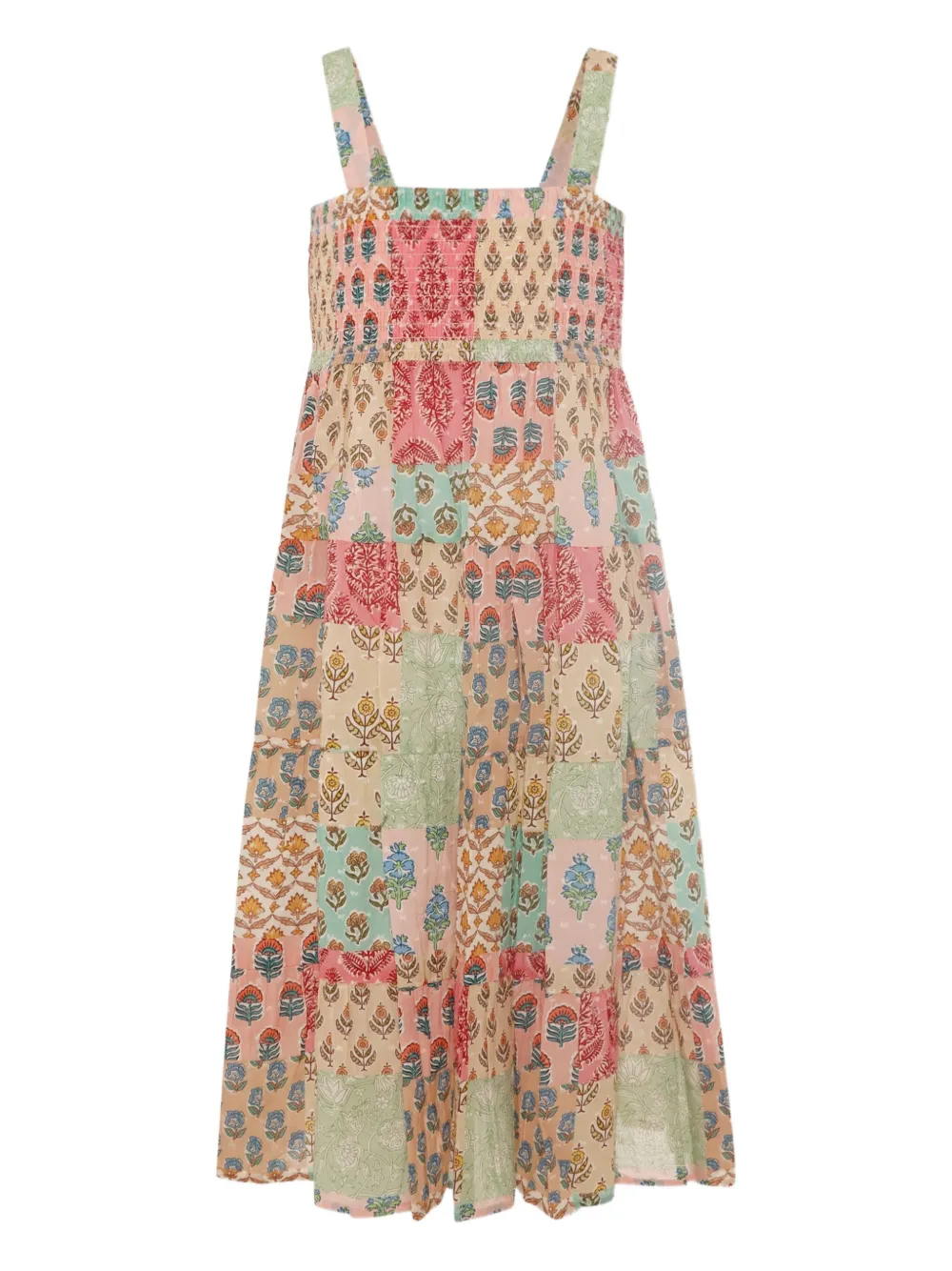 MC2 Saint Barth Kids Katoenen midi-jurk Beige
