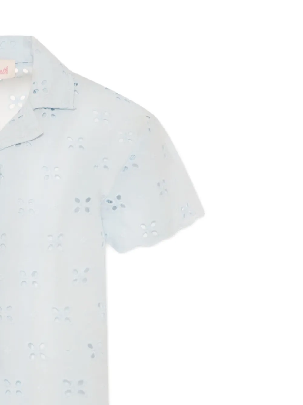 MC2 Saint Barth Kids Broderie anglaise shirt Blauw