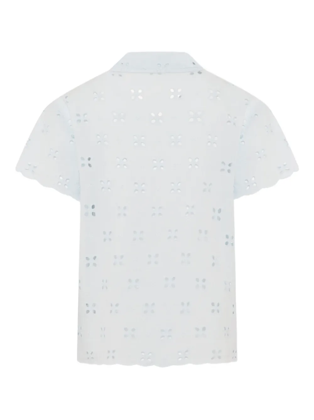 MC2 Saint Barth Kids Broderie anglaise shirt Blauw