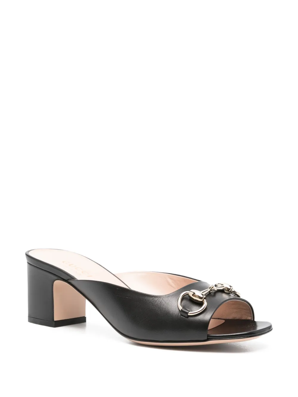 Gucci 60mm horsebit leather mules Black