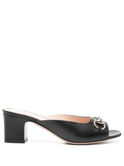 Gucci 60mm horsebit leather mules