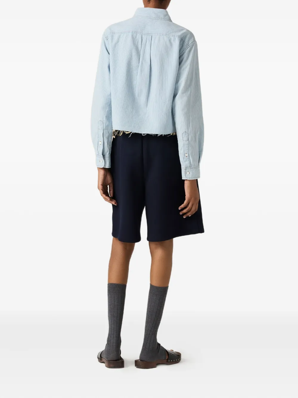 Miu Miu stribet chambray-skjorte | blå | Image 1