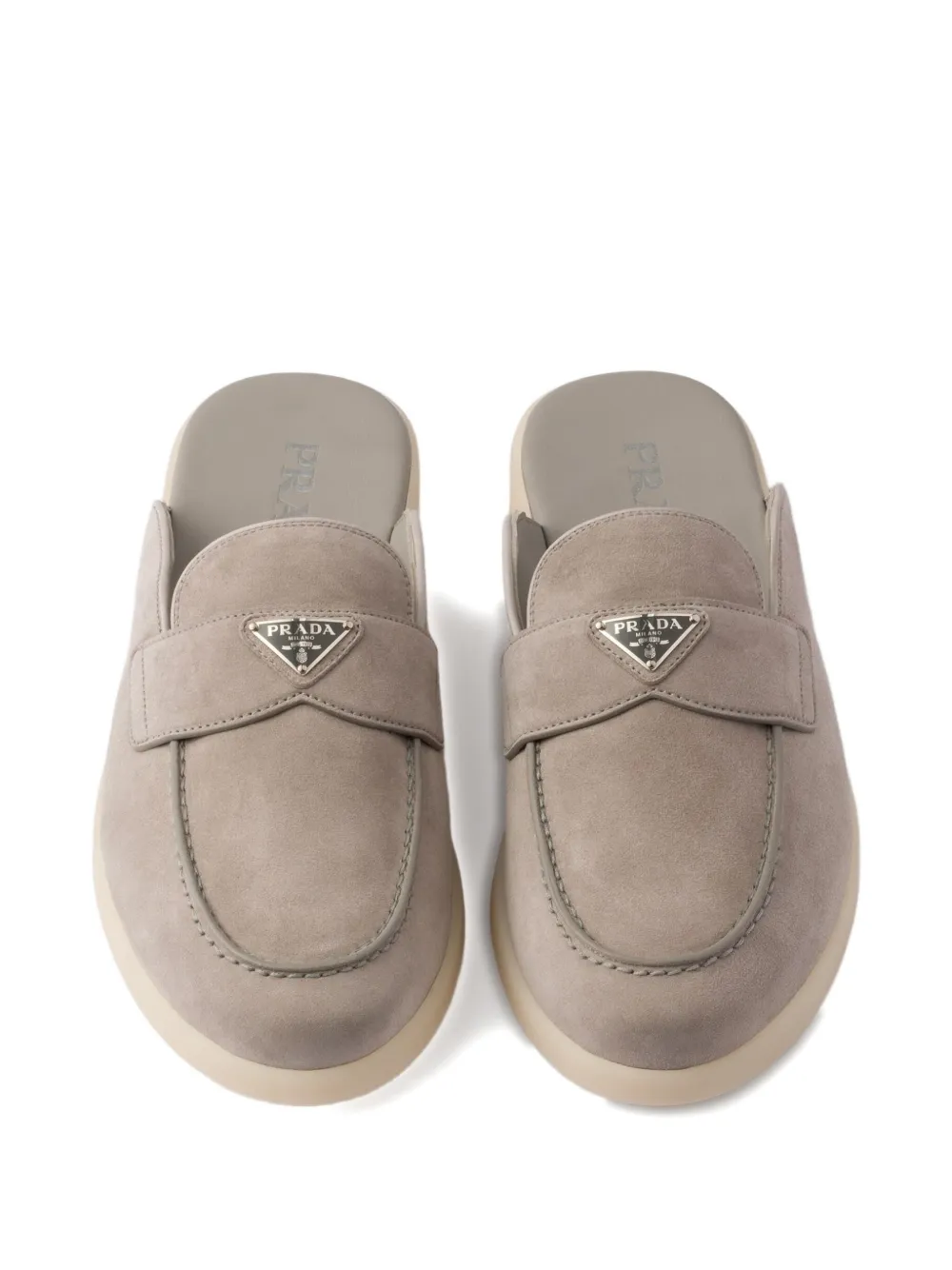 Prada suede slip-on loafers Neutrals