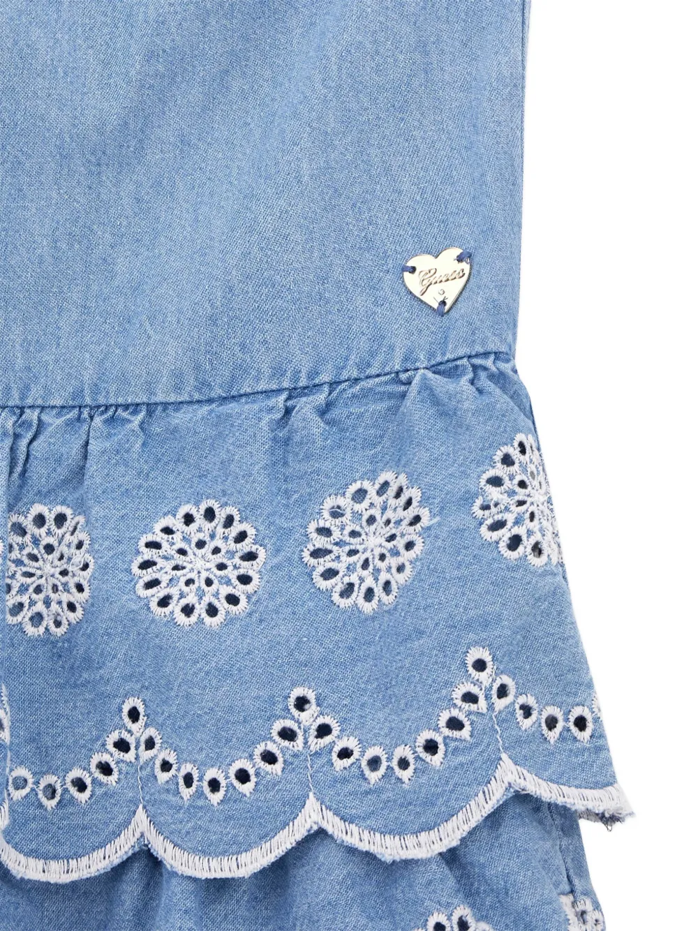 guess kids Gewelfde gelaagde spijkerjurk Blauw