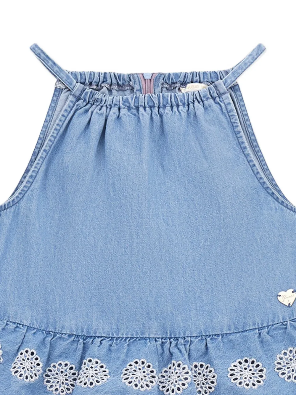 guess kids Gewelfde gelaagde spijkerjurk Blauw