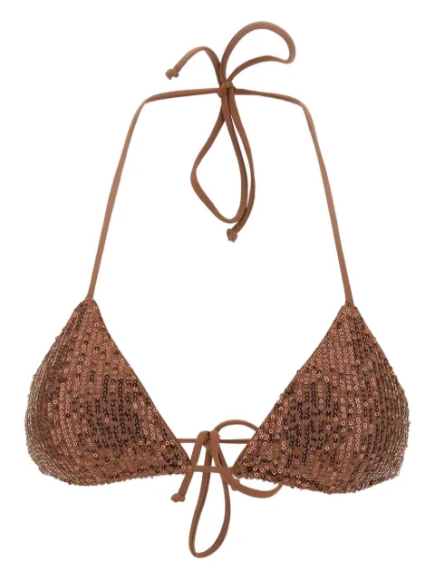 MC2 Saint Barth top de bikini estilo triángulo con lentejuelas