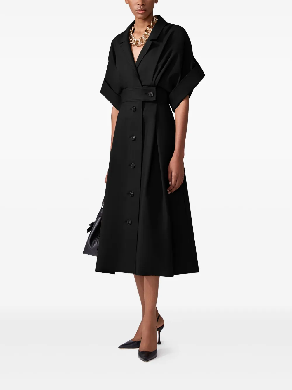 Carolina Herrera Popeline midi-jurk Zwart