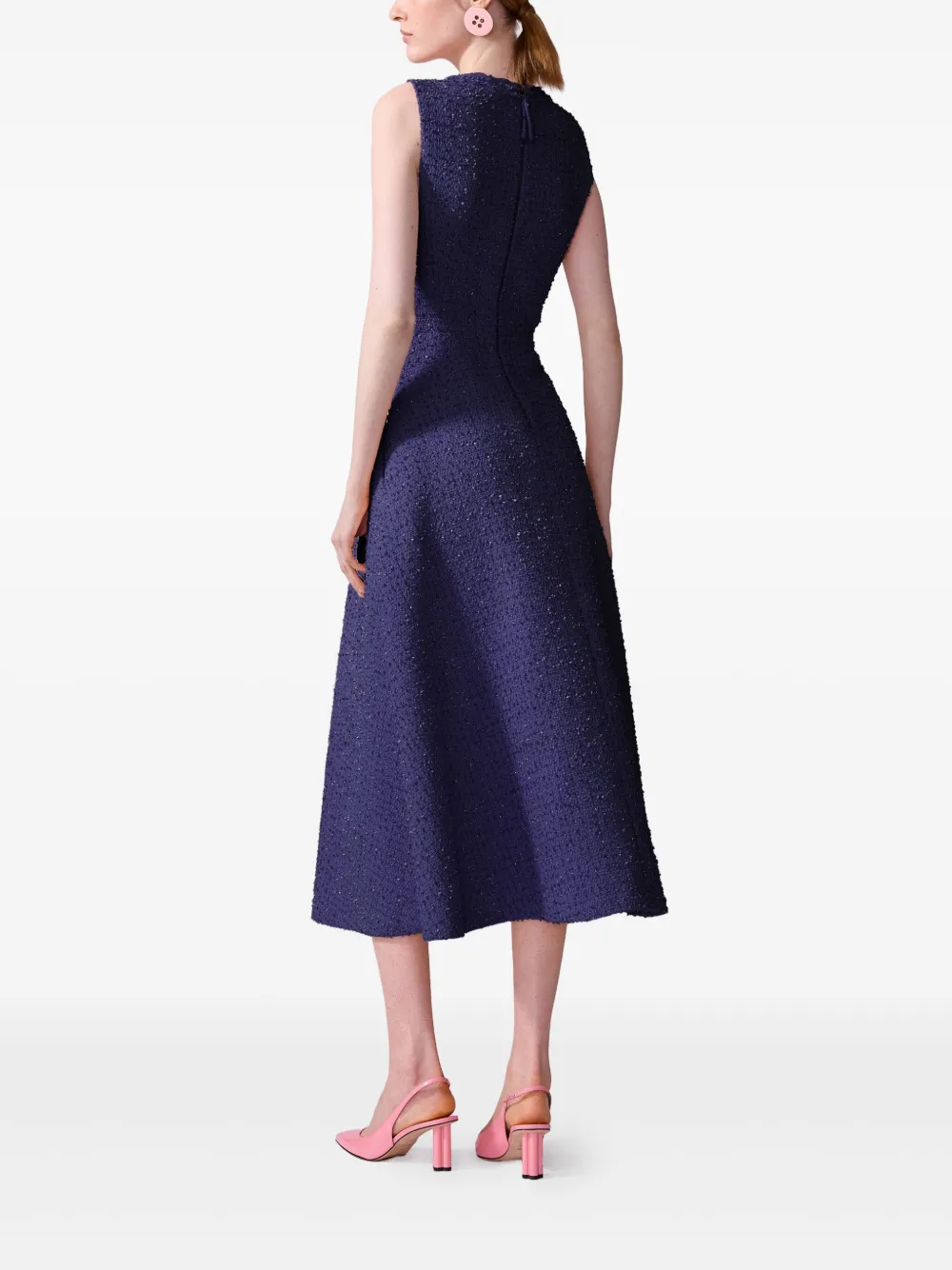 Carolina Herrera Tweed midi-jurk Blauw