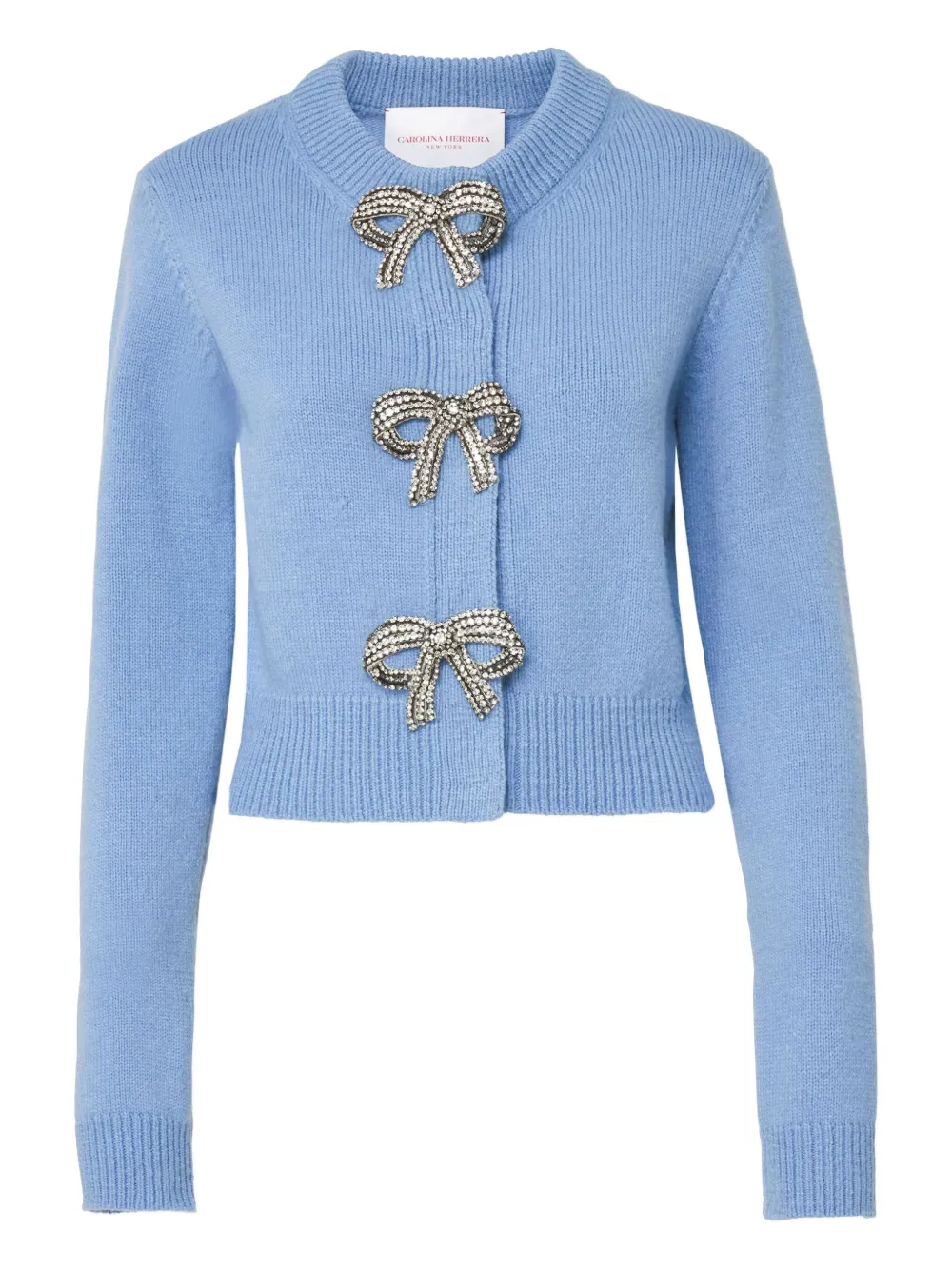 Carolina Herrera Vest met kristallen strik Blauw