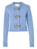 Carolina Herrera crystal-bow cardigan - Blue