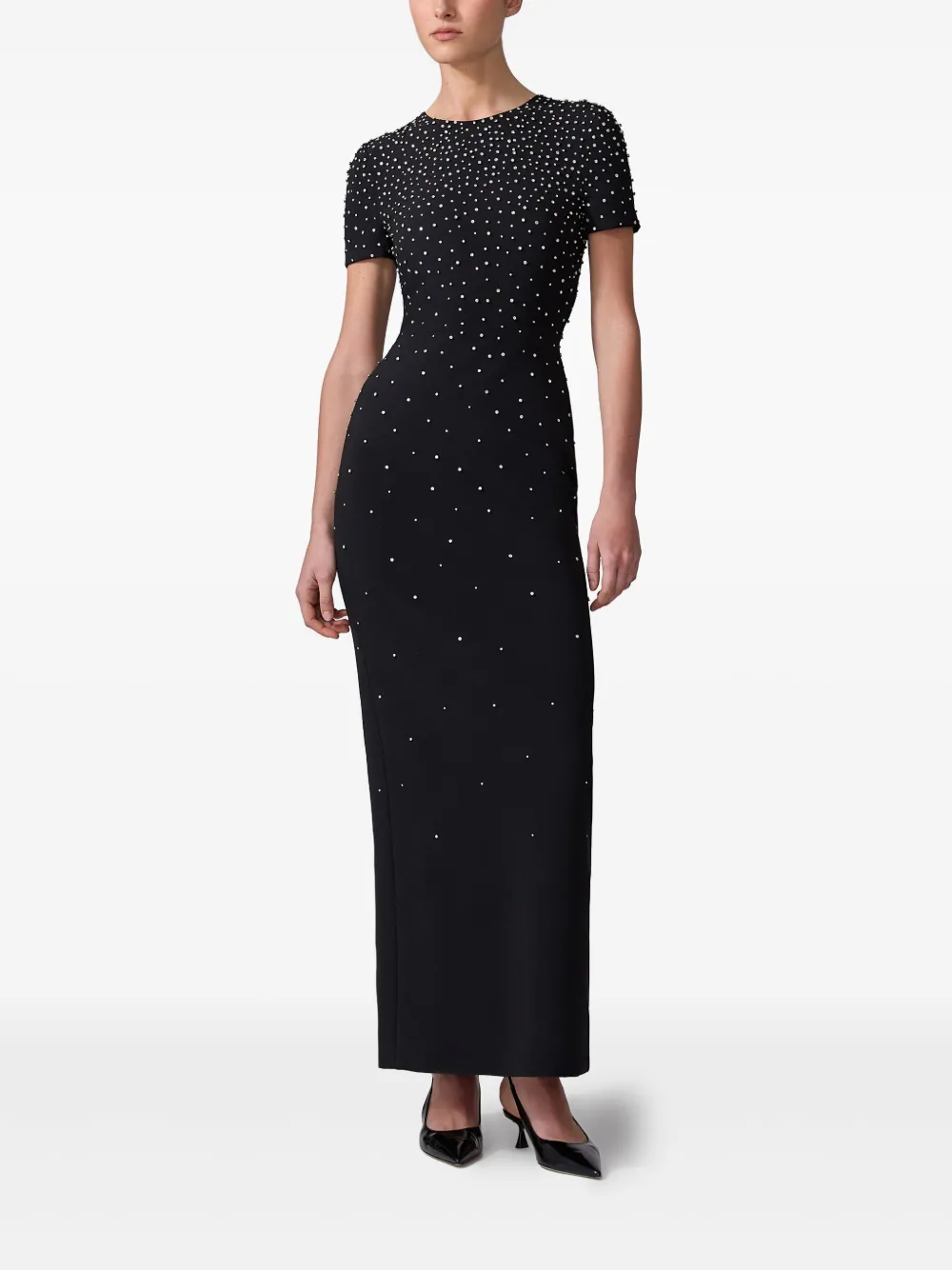 Carolina Herrera Crystal-embellished Maxi Dress In Black
