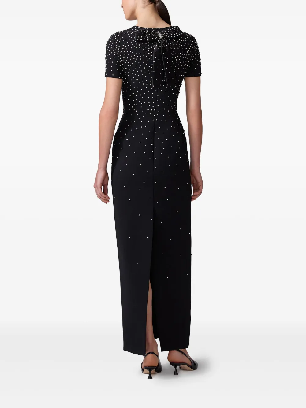Carolina Herrera Crystal-embellished Maxi Dress In Black