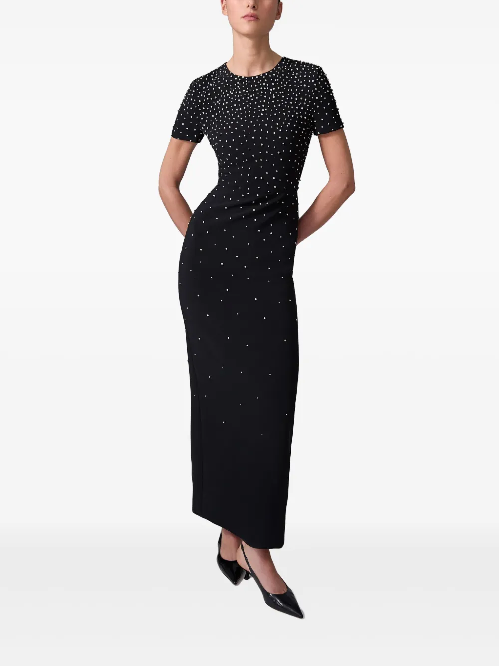 Carolina Herrera Crystal-embellished Maxi Dress In Black