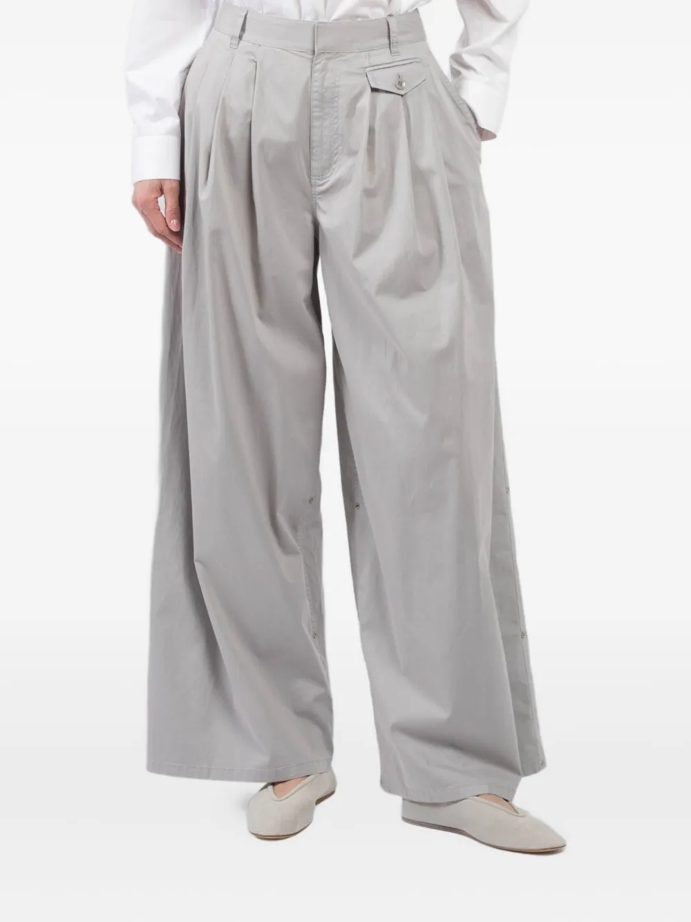 Tibi Pleat-front Trousers In Gray