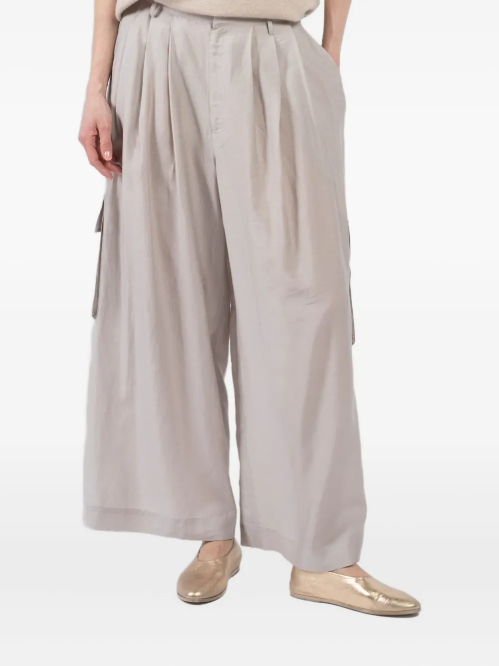 Tibi Pleated Trousers In Neutral
