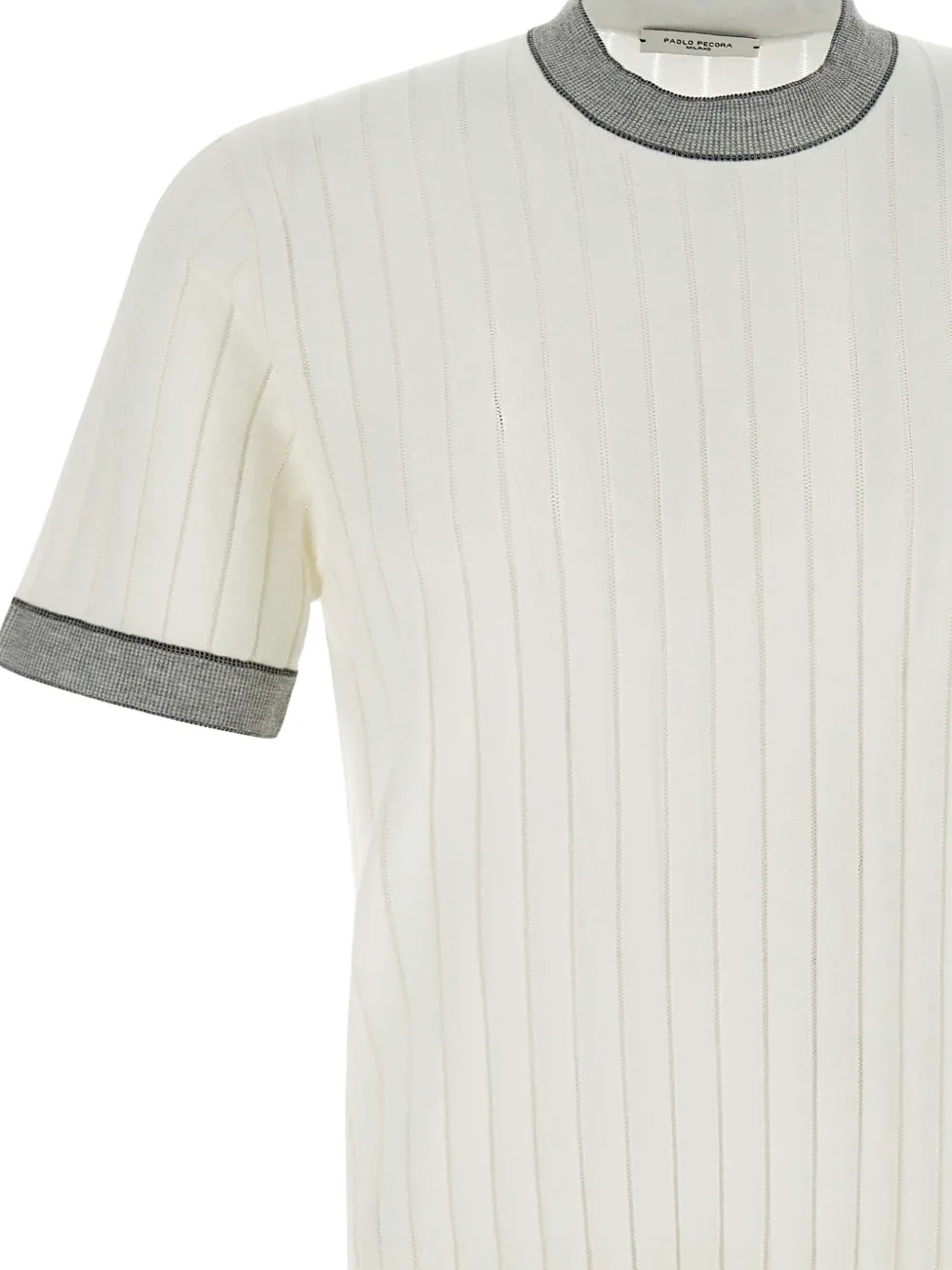Paolo Pecora Ribgebreid T-shirt Wit