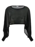 Kangra lurex-detailed top - Black