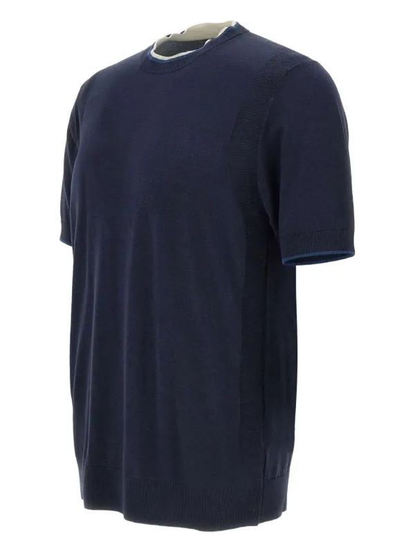 Tシャツ・カットソー PAOLO PECORA Men T Shirts LF07141576685 Blue Paolo Pecora silk-blend T-shirt | Blue | FARFETCH