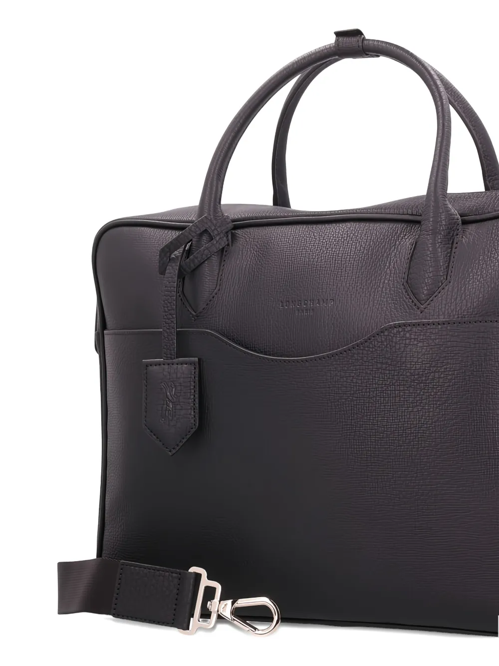 Longchamp leather laptop bag Zwart