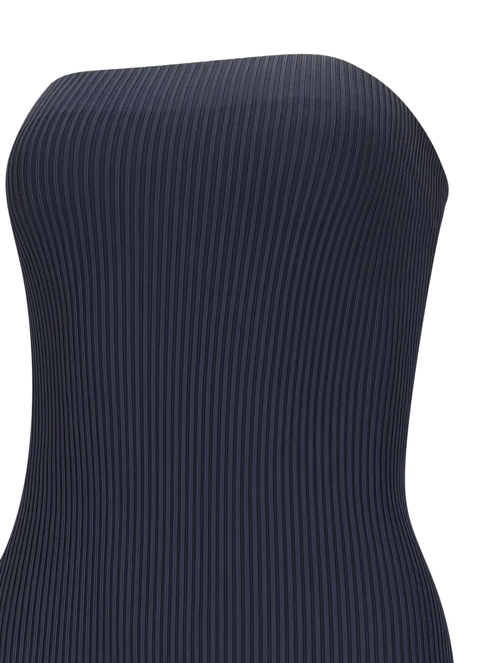 Max Mara Geribbelde strapless midi-jurk Blauw