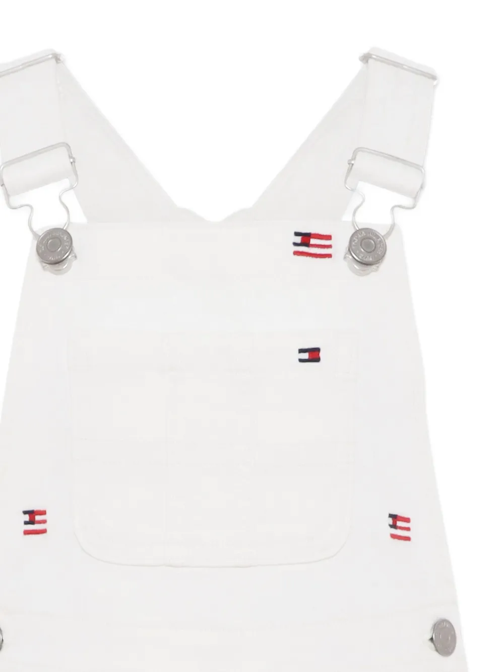 Tommy Hilfiger Junior Tuinbroekjurk met geborduurd logo Wit