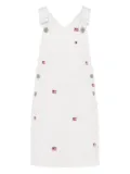 Tommy Hilfiger Junior logo-embroidered dungaree dress - White