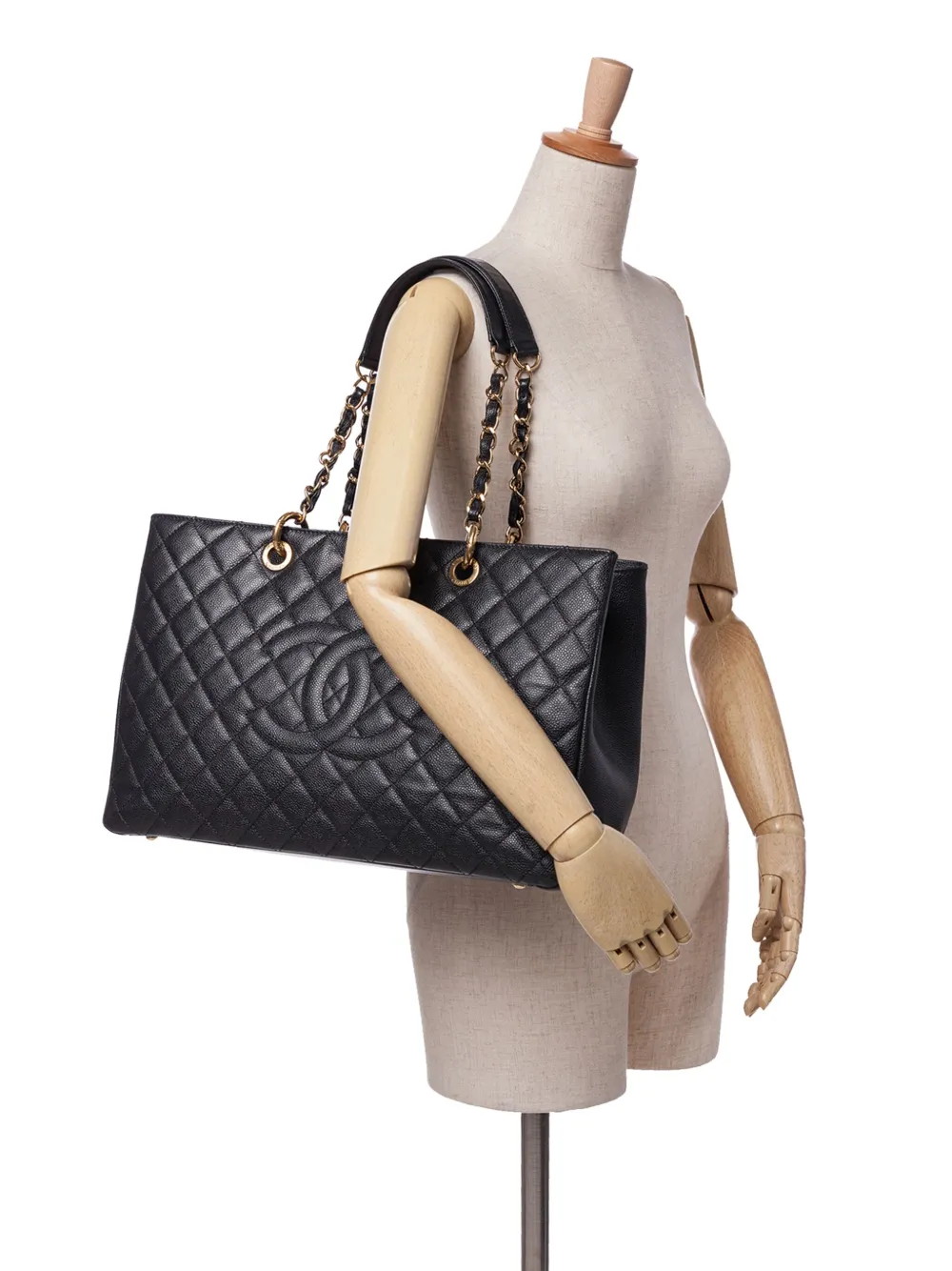 Pre-owned Chanel 2012 Caviar Grand Shopping Xl Tote Bag