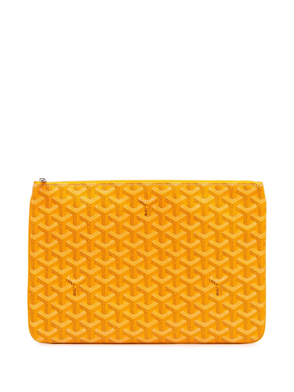 Goyard Pre-Owned 2018 Goyardine Senat MM clutch bag - イエロー Goyard Pre-Owned 2018 Goyardine Senat MM clutch bag - イエロー
