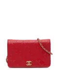 CHANEL Pre-Owned 2018 CC Mixed Quilt Caviar Wallet On Chain crossbody bag - Red