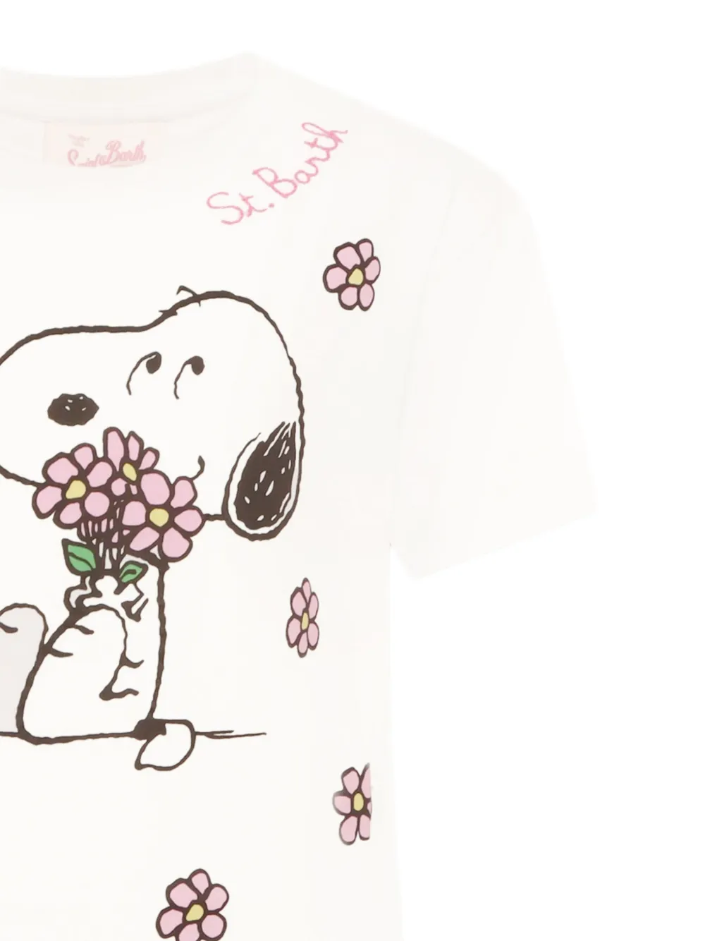 MC2 Saint Barth Kids Katoenen jurk met Snoopy-print 03842H white