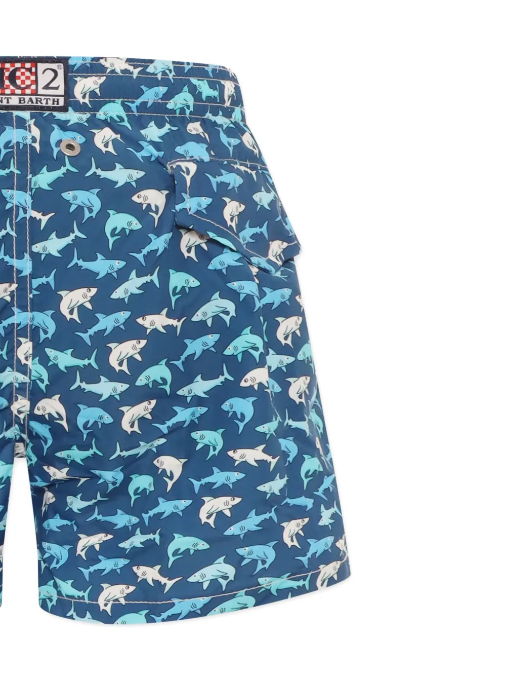 MC2 Saint Barth Kids Zwembroek met haaienprint Blauw