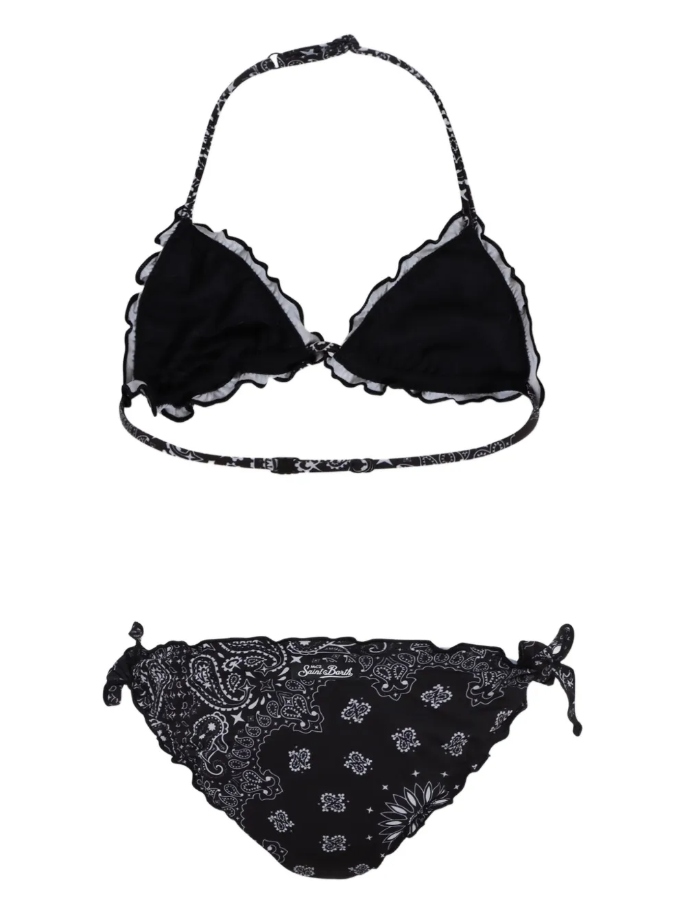 MC2 Saint Barth Kids Bikini met bandanaprint Zwart