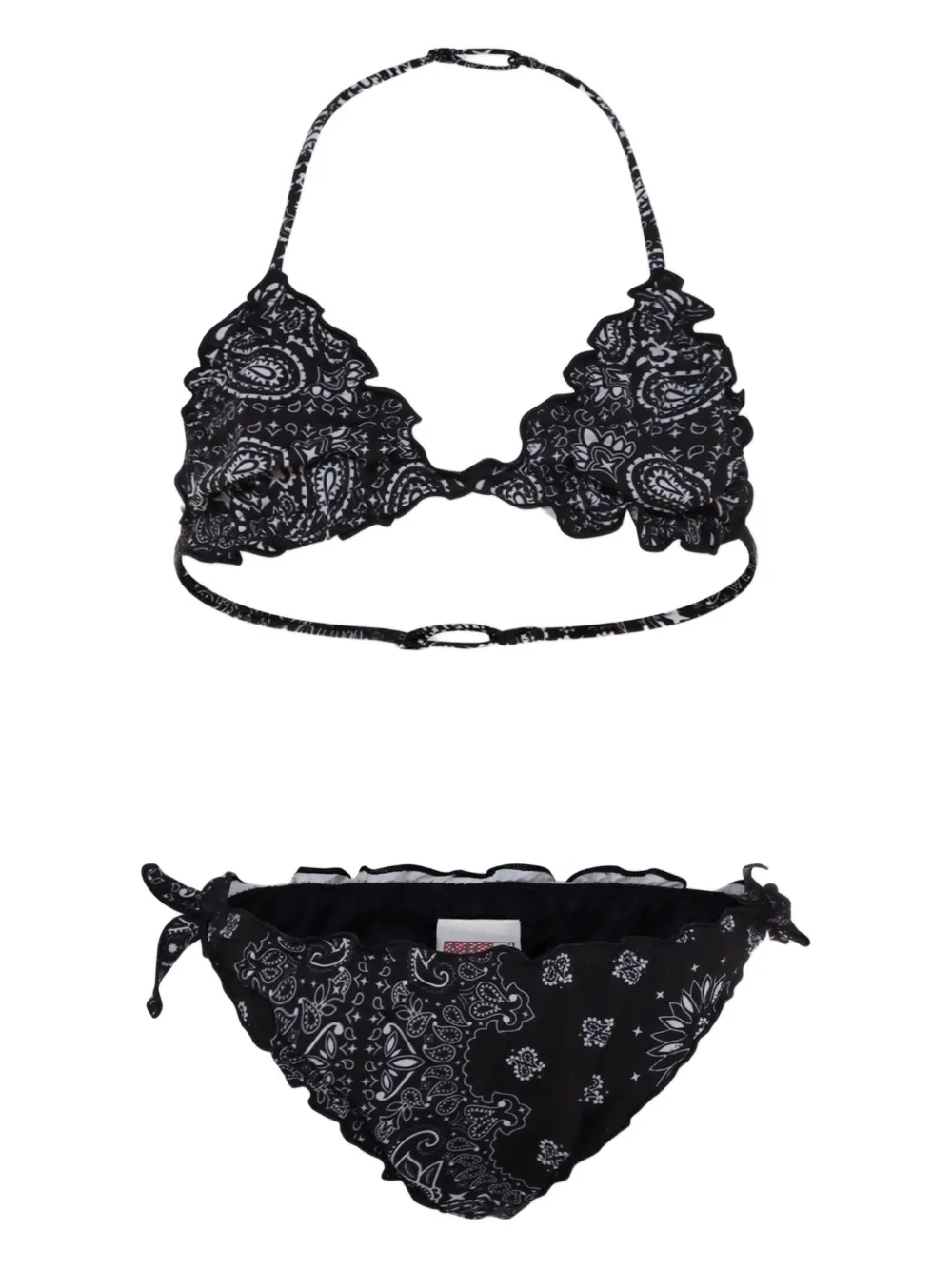 MC2 Saint Barth Kids Bikini met bandanaprint Zwart