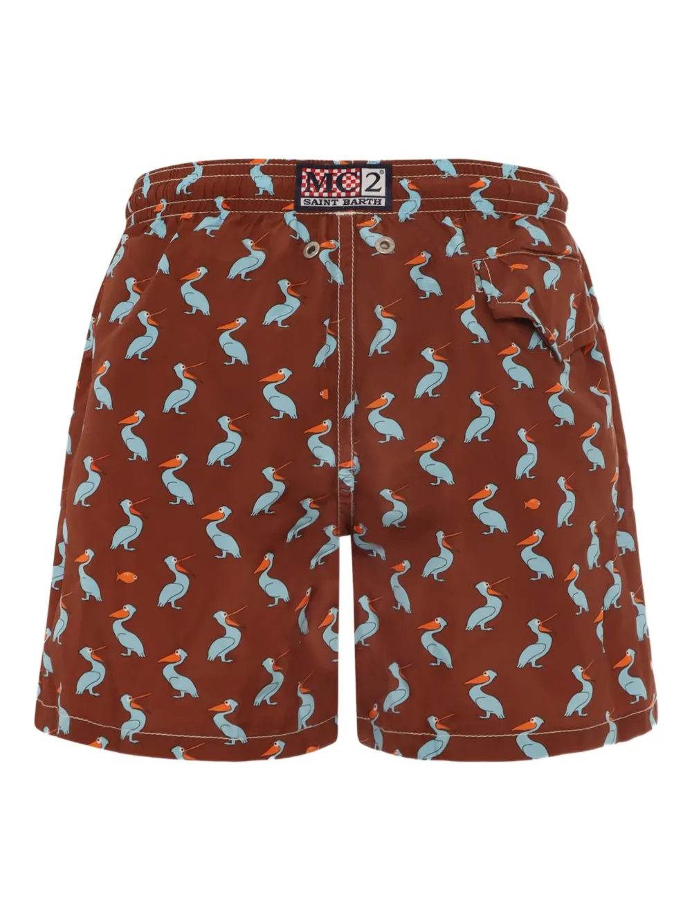 MC2 Saint Barth Kids Zwembroek met pelikaanprint Bruin