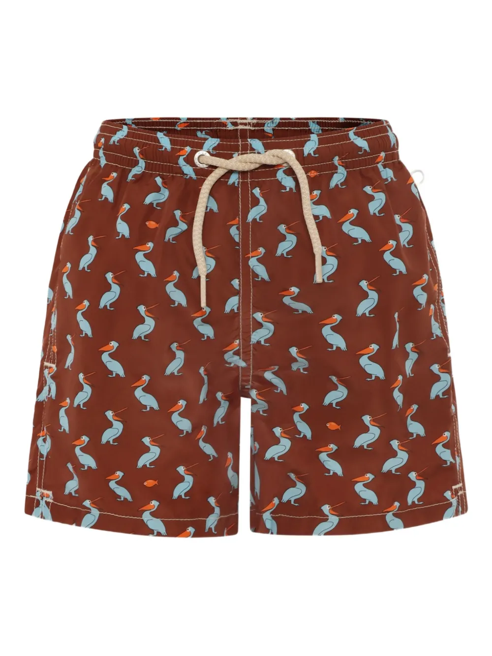 MC2 Saint Barth Kids Zwembroek met pelikaanprint Bruin