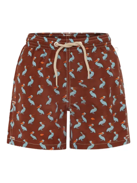 MC2 Saint Barth Kids shorts de playa con pelícanos estampados