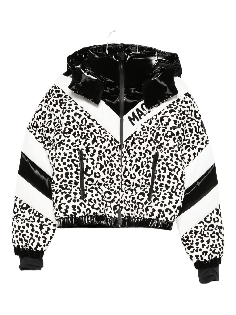 Mackage Kairi-flp Leopard-print Ski Jacket In Black