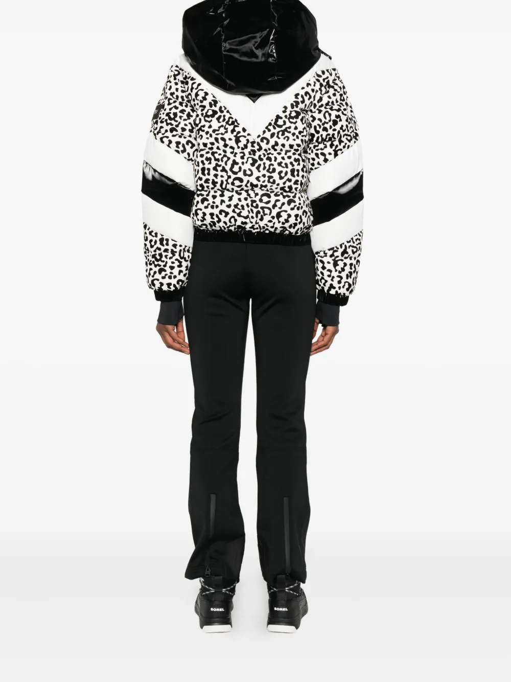 Mackage Kairi-flp Leopard-print Ski Jacket In Black