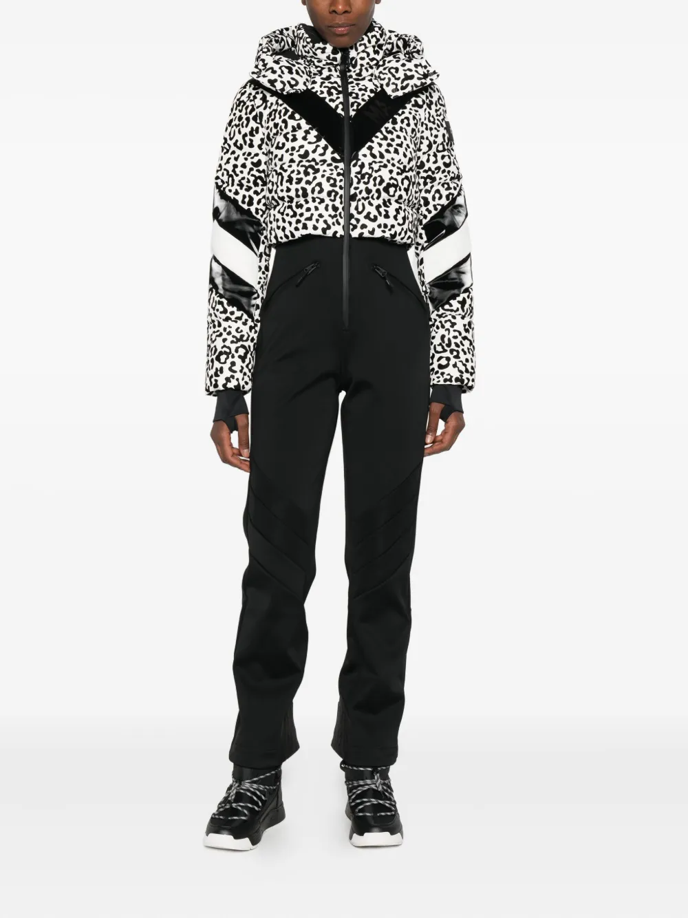 Mackage Satory-Flp leopard-print ski jumpsuit - Zwart