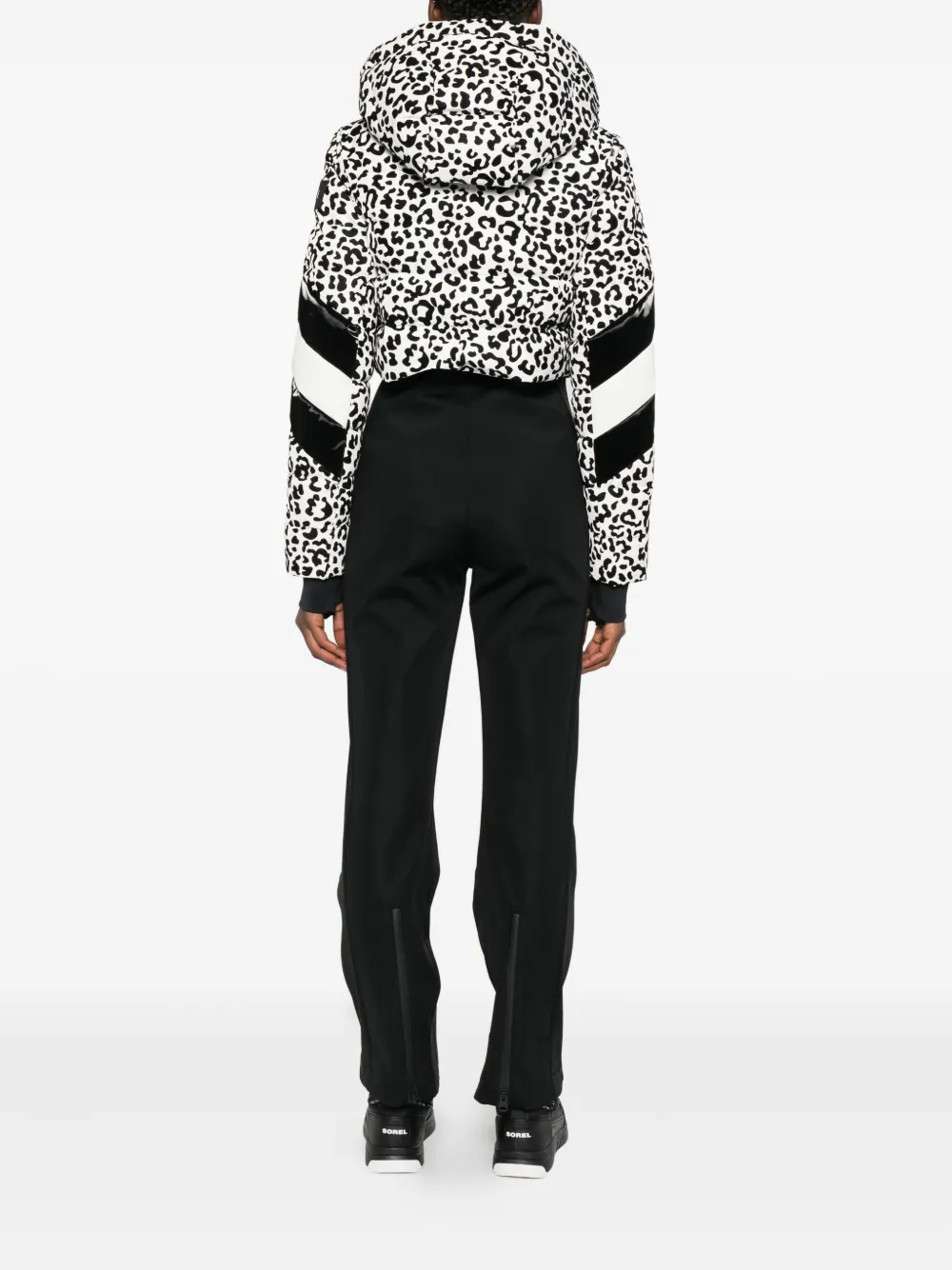 Mackage Satory-flp Leopard-print Ski Jumpsuit In Black